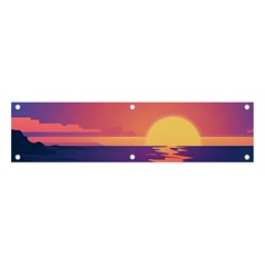 Sunset Ocean Beach Water Tropical Island Vacation Banner And Sign 4  X 1  by Pakemis