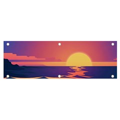 Sunset Ocean Beach Water Tropical Island Vacation Banner And Sign 6  X 2  by Pakemis