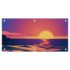 Sunset Ocean Beach Water Tropical Island Vacation Banner And Sign 6  X 3  by Pakemis