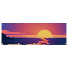 Sunset Ocean Beach Water Tropical Island Vacation Banner And Sign 12  X 4  by Pakemis