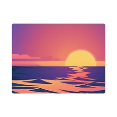 Sunset Ocean Beach Water Tropical Island Vacation One Side Premium Plush Fleece Blanket (mini) by Pakemis