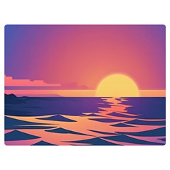 Sunset Ocean Beach Water Tropical Island Vacation Premium Plush Fleece Blanket (extra Small) by Pakemis