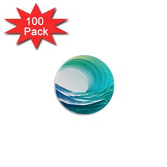 Tsunami Tidal Wave Wave Minimalist Ocean Sea 2 1  Mini Magnets (100 Pack)  by Pakemis