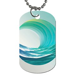 Tsunami Tidal Wave Wave Minimalist Ocean Sea 2 Dog Tag (two Sides) by Pakemis