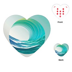 Tsunami Tidal Wave Wave Minimalist Ocean Sea 2 Playing Cards Single Design (heart) by Pakemis