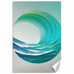 Tsunami Tidal Wave Wave Minimalist Ocean Sea 2 Canvas 20  X 30  by Pakemis