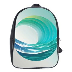 Tsunami Tidal Wave Wave Minimalist Ocean Sea 2 School Bag (large) by Pakemis