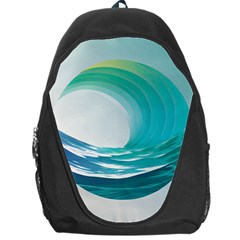 Tsunami Tidal Wave Wave Minimalist Ocean Sea 2 Backpack Bag by Pakemis