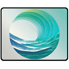 Tsunami Tidal Wave Wave Minimalist Ocean Sea 2 Fleece Blanket (medium) by Pakemis