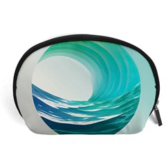 Tsunami Tidal Wave Wave Minimalist Ocean Sea 2 Accessory Pouch (large) by Pakemis