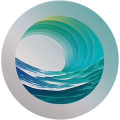 Tsunami Tidal Wave Wave Minimalist Ocean Sea 2 Uv Print Round Tile Coaster by Pakemis