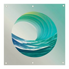 Tsunami Tidal Wave Wave Minimalist Ocean Sea 2 Banner And Sign 3  X 3  by Pakemis