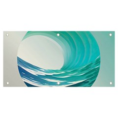 Tsunami Tidal Wave Wave Minimalist Ocean Sea 2 Banner And Sign 6  X 3  by Pakemis