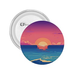 Sunset Ocean Beach Water Tropical Island Vacation 2 2 25  Buttons by Pakemis