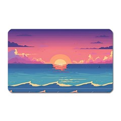 Sunset Ocean Beach Water Tropical Island Vacation 2 Magnet (rectangular) by Pakemis