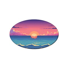 Sunset Ocean Beach Water Tropical Island Vacation 2 Sticker Oval (100 Pack) by Pakemis