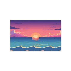 Sunset Ocean Beach Water Tropical Island Vacation 2 Sticker Rectangular (10 Pack) by Pakemis