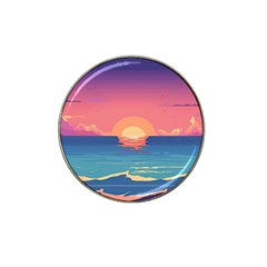 Sunset Ocean Beach Water Tropical Island Vacation 2 Hat Clip Ball Marker by Pakemis