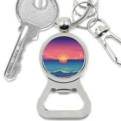 Sunset Ocean Beach Water Tropical Island Vacation 2 Bottle Opener Key Chain by Pakemis