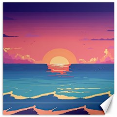 Sunset Ocean Beach Water Tropical Island Vacation 2 Canvas 16  X 16  by Pakemis