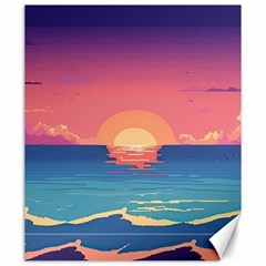 Sunset Ocean Beach Water Tropical Island Vacation 2 Canvas 20  X 24  by Pakemis