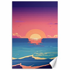 Sunset Ocean Beach Water Tropical Island Vacation 2 Canvas 20  X 30  by Pakemis