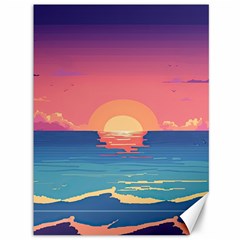 Sunset Ocean Beach Water Tropical Island Vacation 2 Canvas 36  X 48  by Pakemis