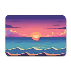 Sunset Ocean Beach Water Tropical Island Vacation 2 Small Doormat by Pakemis