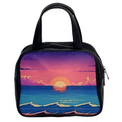 Sunset Ocean Beach Water Tropical Island Vacation 2 Classic Handbag (two Sides) by Pakemis