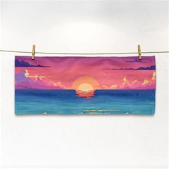 Sunset Ocean Beach Water Tropical Island Vacation 2 Hand Towel by Pakemis