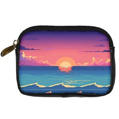 Sunset Ocean Beach Water Tropical Island Vacation 2 Digital Camera Leather Case by Pakemis