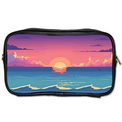 Sunset Ocean Beach Water Tropical Island Vacation 2 Toiletries Bag (one Side) by Pakemis