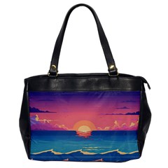 Sunset Ocean Beach Water Tropical Island Vacation 2 Oversize Office Handbag by Pakemis