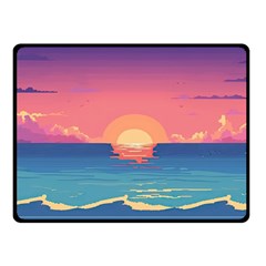 Sunset Ocean Beach Water Tropical Island Vacation 2 One Side Fleece Blanket (small) by Pakemis