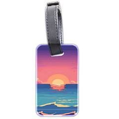 Sunset Ocean Beach Water Tropical Island Vacation 2 Luggage Tag (two Sides) by Pakemis