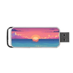 Sunset Ocean Beach Water Tropical Island Vacation 2 Portable Usb Flash (one Side) by Pakemis