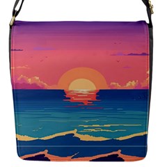 Sunset Ocean Beach Water Tropical Island Vacation 2 Flap Closure Messenger Bag (s) by Pakemis