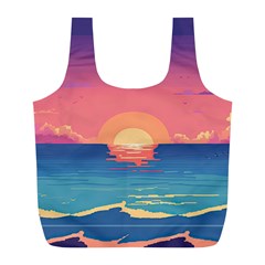 Sunset Ocean Beach Water Tropical Island Vacation 2 Full Print Recycle Bag (l) by Pakemis