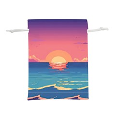 Sunset Ocean Beach Water Tropical Island Vacation 2 Lightweight Drawstring Pouch (l) by Pakemis