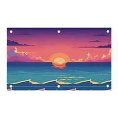 Sunset Ocean Beach Water Tropical Island Vacation 2 Banner And Sign 5  X 3  by Pakemis