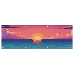 Sunset Ocean Beach Water Tropical Island Vacation 2 Banner And Sign 9  X 3  by Pakemis