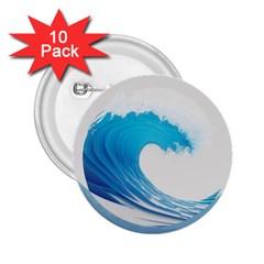 Wave Tsunami Tidal Wave Ocean Sea Water 2 25  Buttons (10 Pack)  by Pakemis