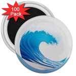 Wave Tsunami Tidal Wave Ocean Sea Water 3  Magnets (100 pack) Front