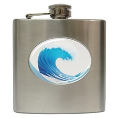 Wave Tsunami Tidal Wave Ocean Sea Water Hip Flask (6 Oz) by Pakemis