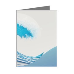 Wave Tsunami Tidal Wave Ocean Sea Water Mini Greeting Card by Pakemis