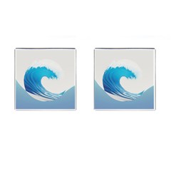 Wave Tsunami Tidal Wave Ocean Sea Water Cufflinks (square) by Pakemis