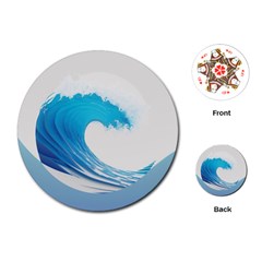 Wave Tsunami Tidal Wave Ocean Sea Water Playing Cards Single Design (round) by Pakemis