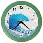 Wave Tsunami Tidal Wave Ocean Sea Water Color Wall Clock Front