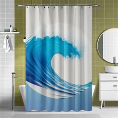 Wave Tsunami Tidal Wave Ocean Sea Water Shower Curtain 48  X 72  (small)  by Pakemis