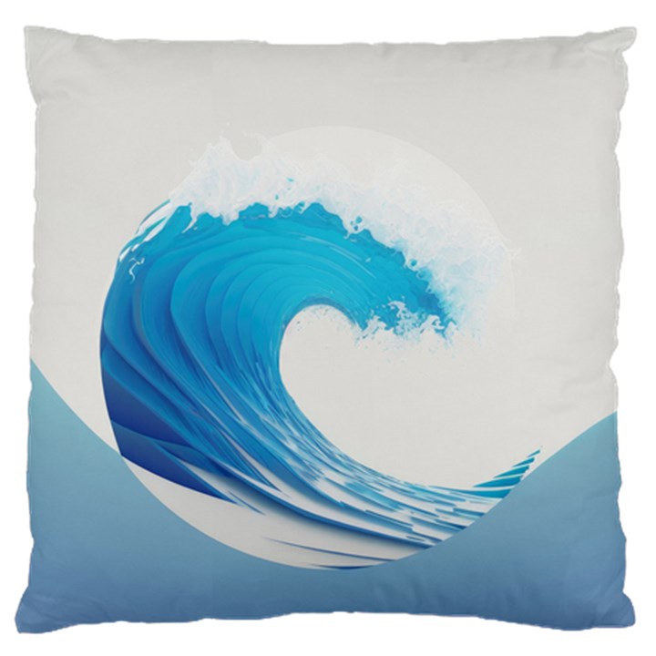 Wave Tsunami Tidal Wave Ocean Sea Water Standard Premium Plush Fleece Cushion Case (Two Sides)